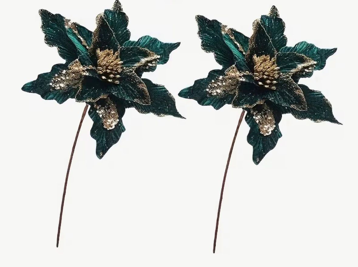 Yılbaşı Ata Çiçeği Yeşil-Yılbaşı Çam Ağacı Süsü