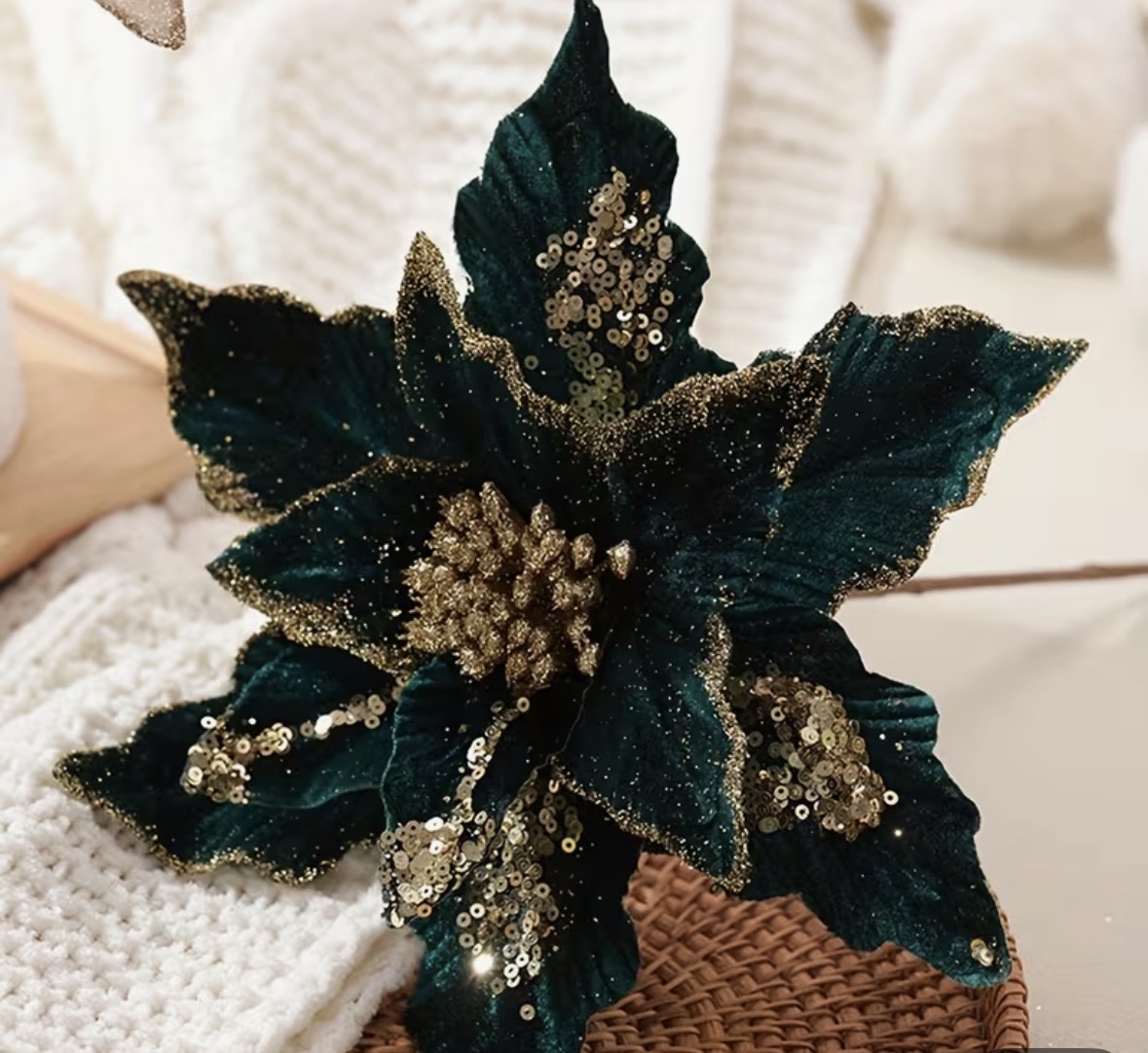 Yılbaşı Ata Çiçeği Yeşil-Yılbaşı Çam Ağacı Süsü