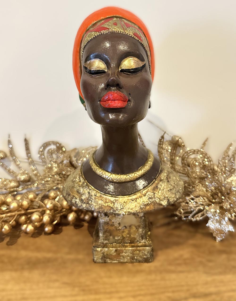 Afrikalı Kadın Biblo Salon, Cafe Dekorasyonu El Boyaması