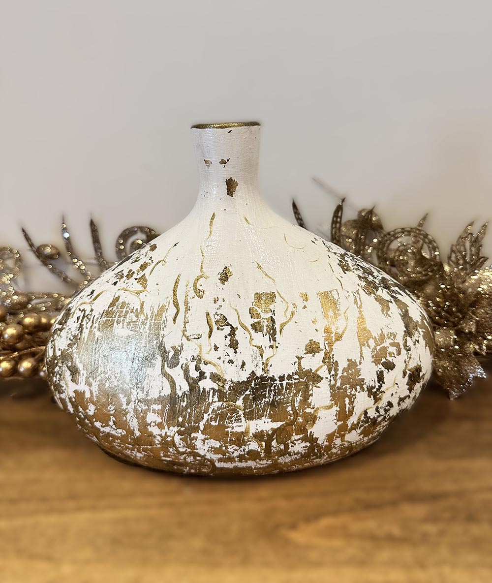 Seramik Vazo, El boyaması Dekoratif  Desenli, Küp