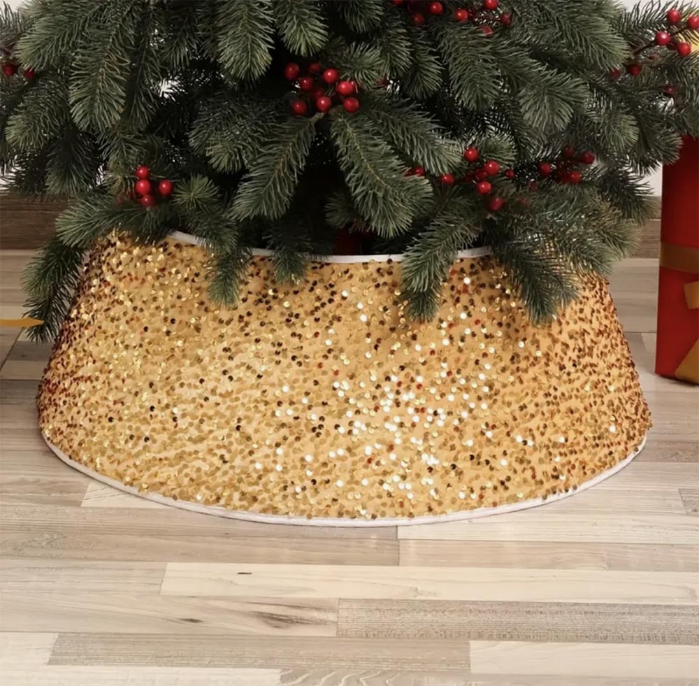 Gold Paletli - Yılbaşı Çam Ağaç Eteği ,Yılbaşı Dekor