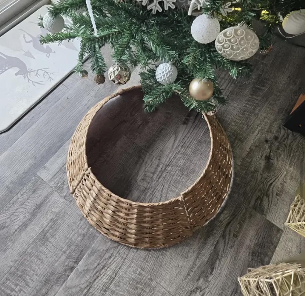Yılbaşı Ağacı Altı Hasır Sepet , Yılbaşı Dekor
