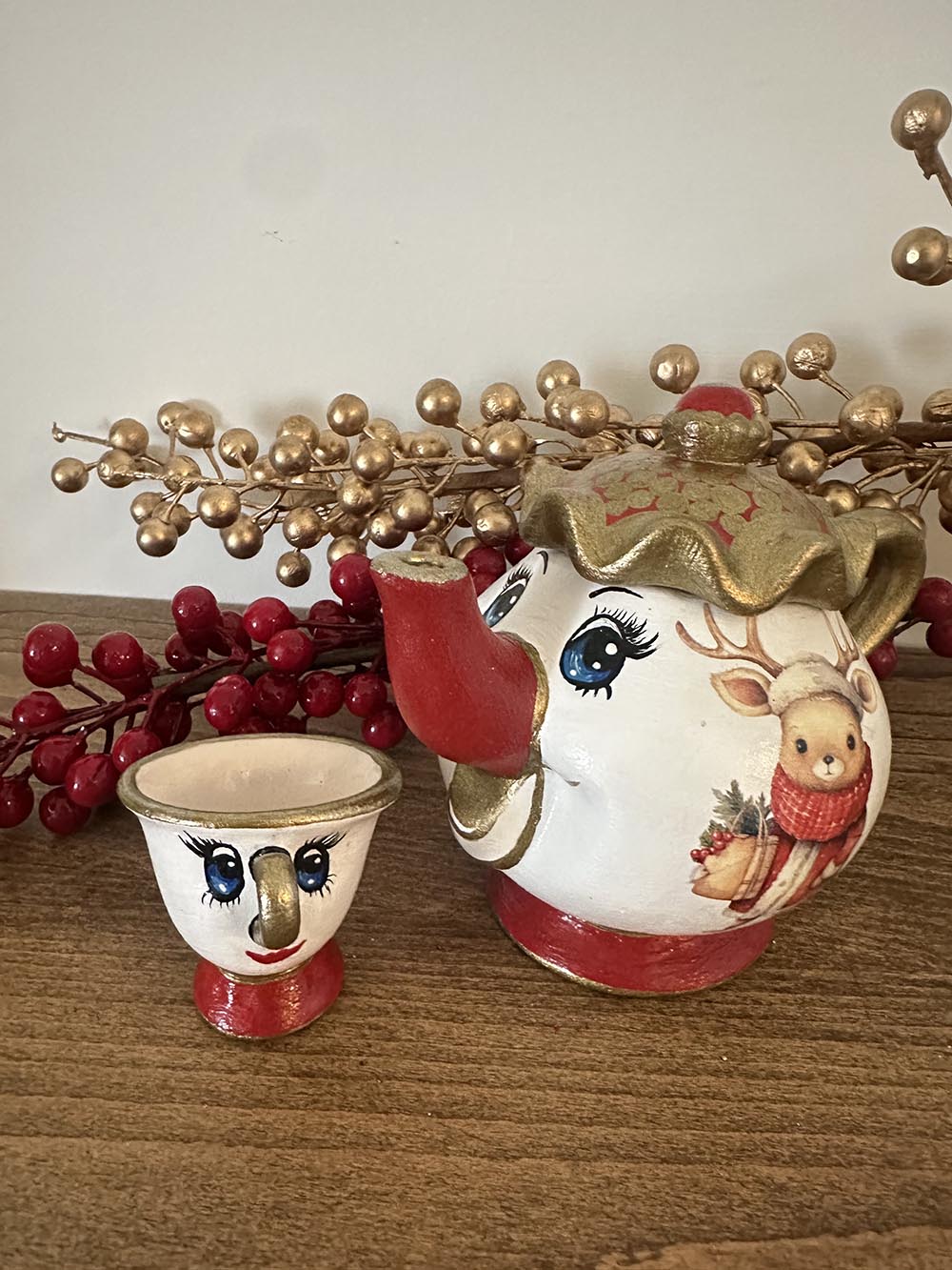 Fincanlı Çaydanlık-Yılbaşı Dekoratif Obje