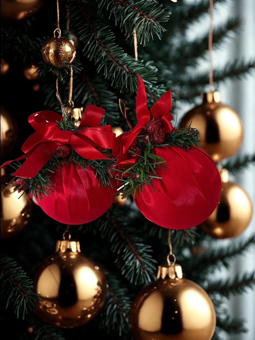 Yılbaşı Çam Ağacı Süsü Kırmızı 15 Cm Yılbaşı Ağacı Topu