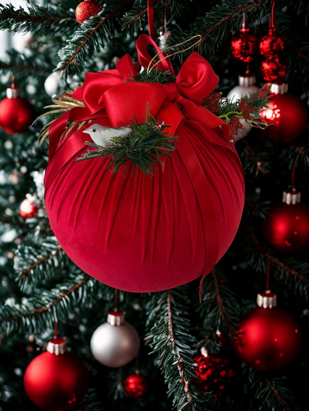 Büyük Boy Ağaç Süsü - 50 Cm Yılbaşı Çam Ağacı Topu