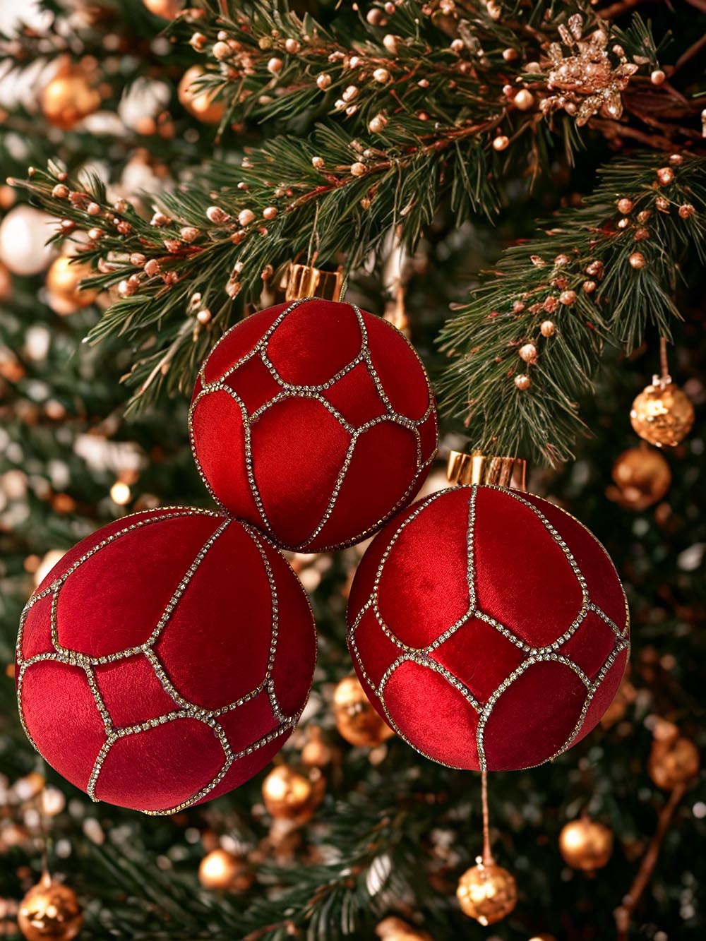 Kırmızı Dev Boy Yılbaşı Çam Ağacı Süsü - 12 Cm Yılbaşı Çam Ağacı Topu