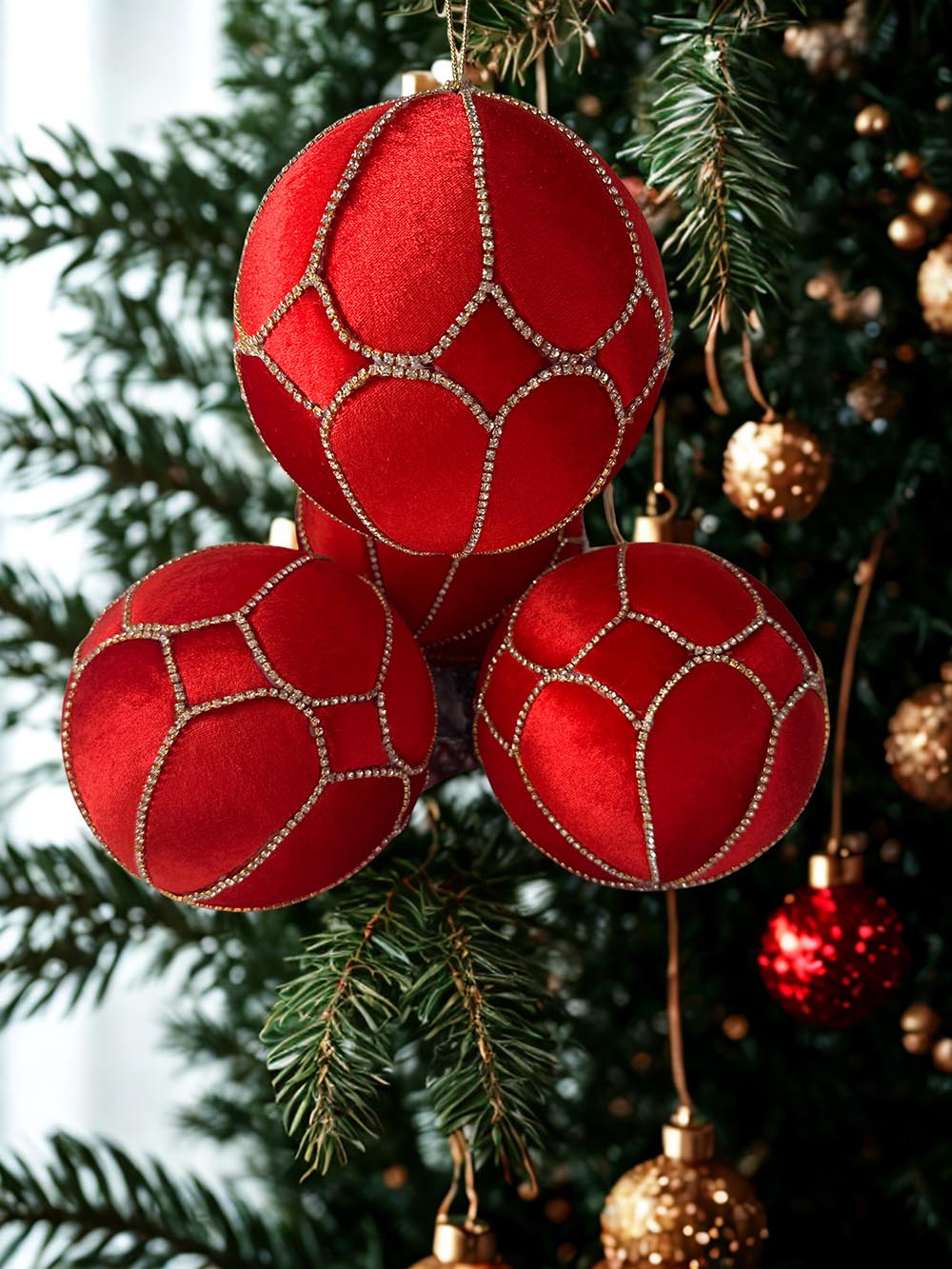 Kırmızı Dev Boy Yılbaşı Çam Ağacı Süsü - 18 Cm Yılbaşı Çam Ağacı Topu