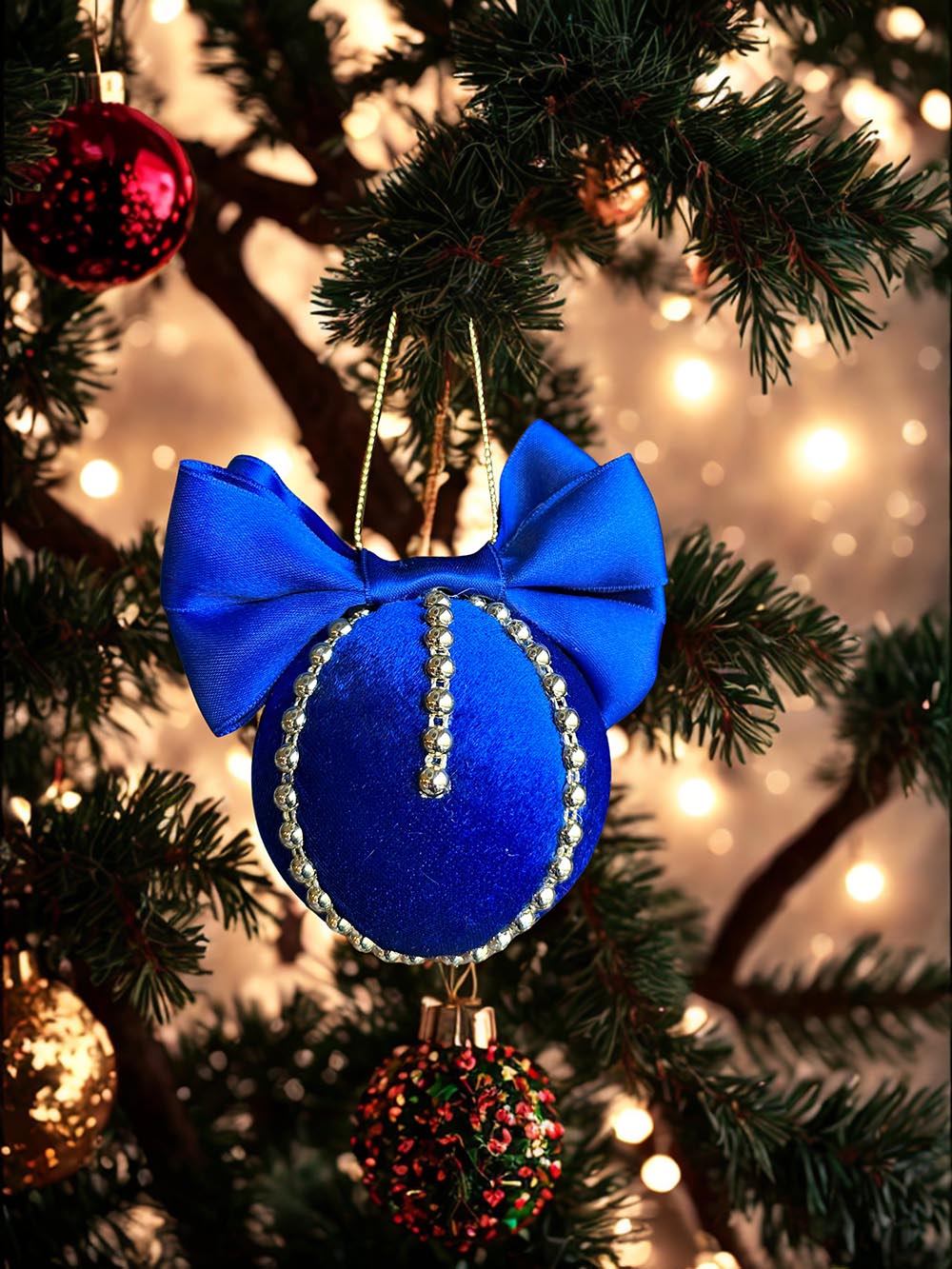 Yılbaşı Çam Ağacı Süsü - 8 Cm Yılbaşı Çam Ağacı Topu