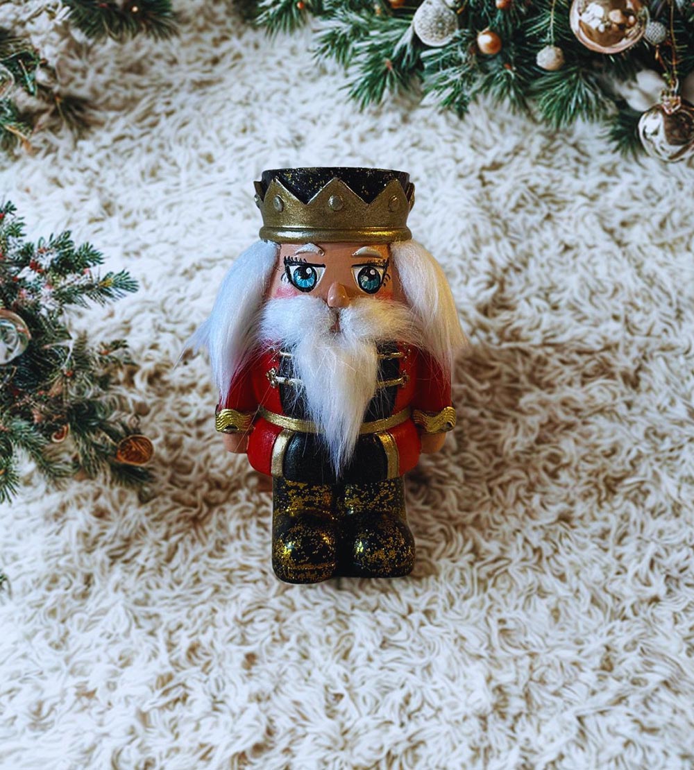 Kırmızı Dekoratif Kurşun Asker Şamdan Mumluk -Yılbaşı Ev Aksesuarı