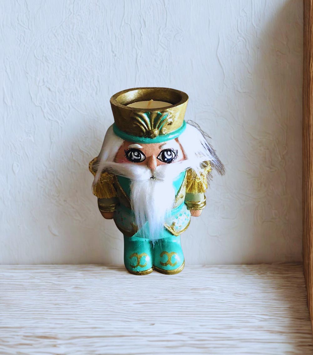 Yeşil Dekoratif Kurşun Asker Şamdan Mumluk -Yılbaşı Ev Aksesuarı