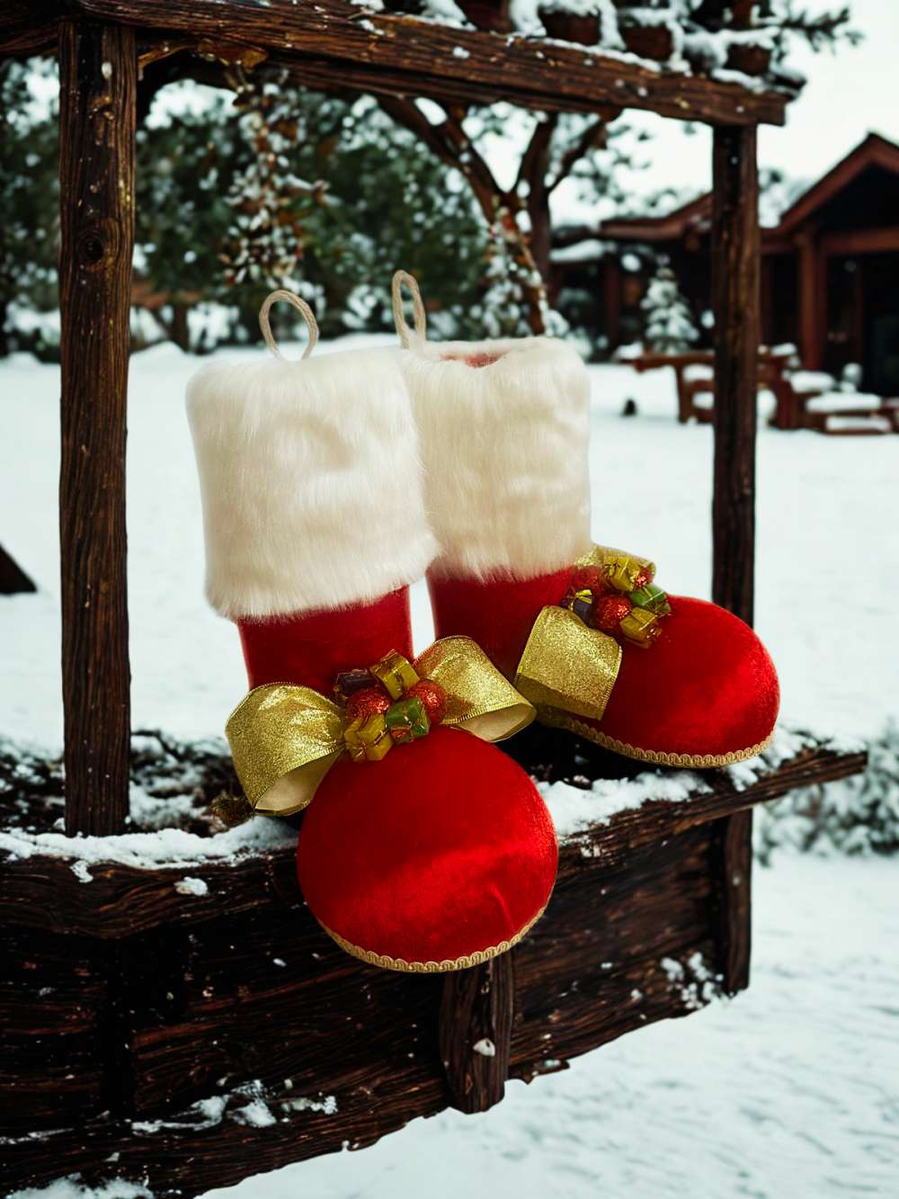 Yılbaşı Ağaç Süsü Büyük Boy Bot - Yılbaşı Noel Dekorasyon 27-25 Cm