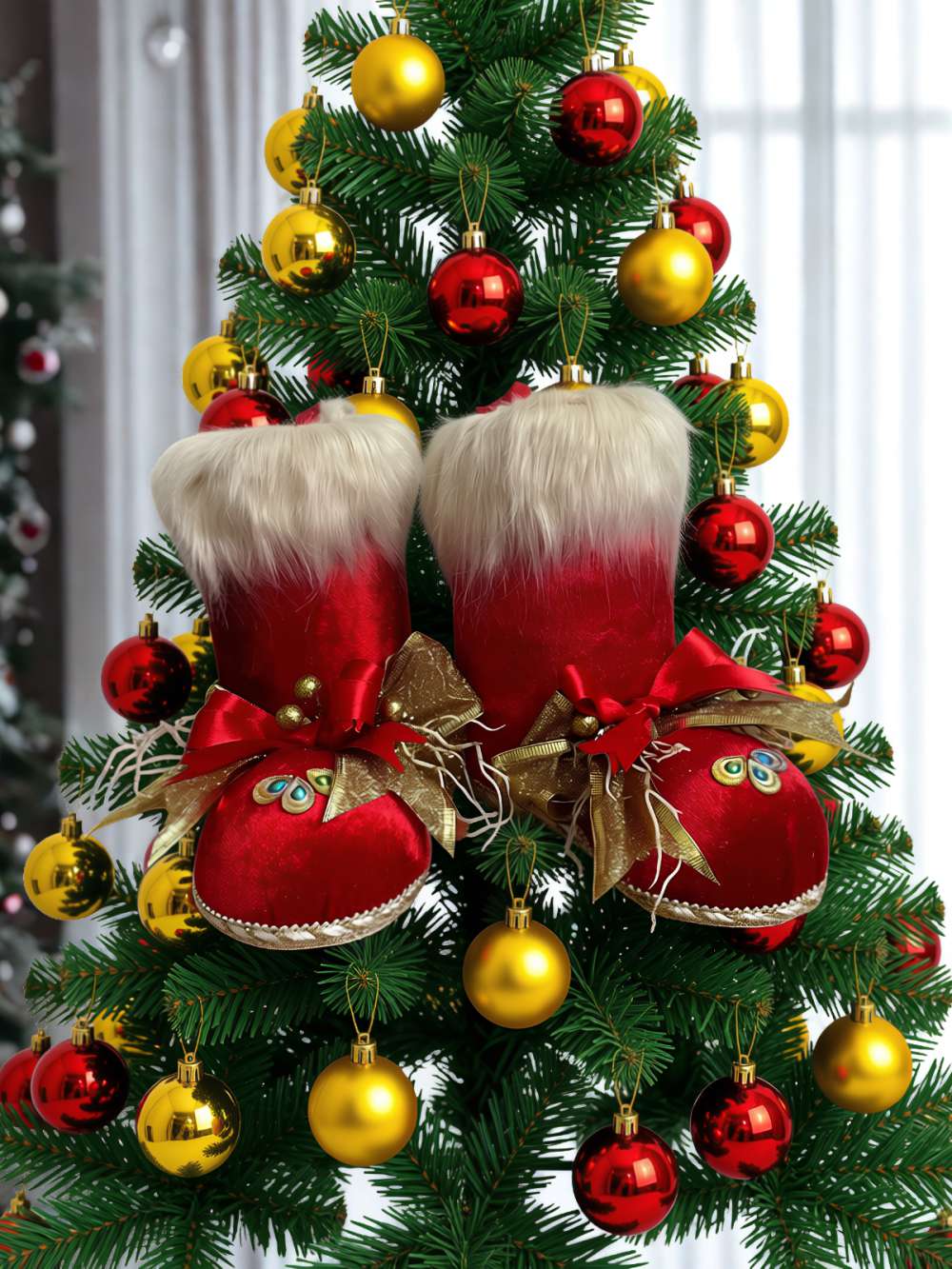 Yılbaşı Ağaç Süsü Orta Boy Bot -Yılbaşı Noel Dekorasyon