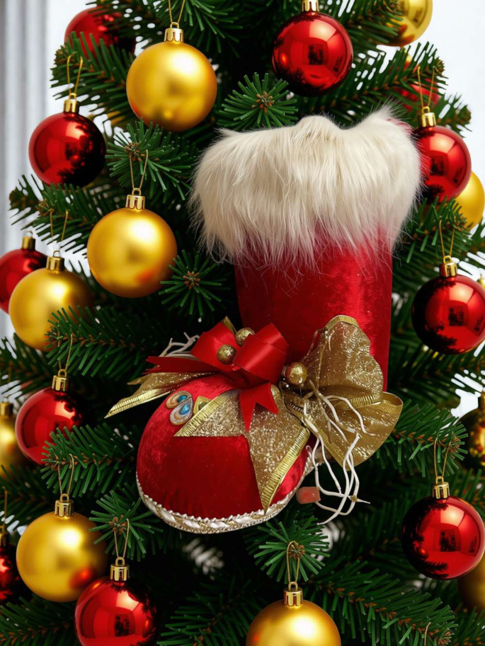 Yılbaşı Ağaç Süsü Orta Boy Bot -Yılbaşı Noel Dekorasyon